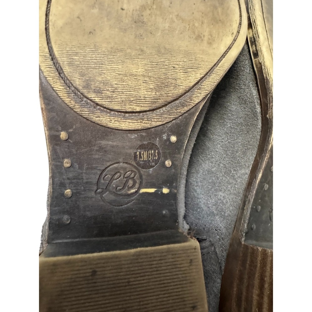 Lucky Brand Suede Winter‎ Casual Side Zip Low Heel Ankle Boots 7.5 Brown Gray - Picture 11 of 12